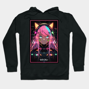 Anime Cat Girl | Quality Anime Design | Chibi Cat Girl Miaw | Manga Anime Art Hoodie